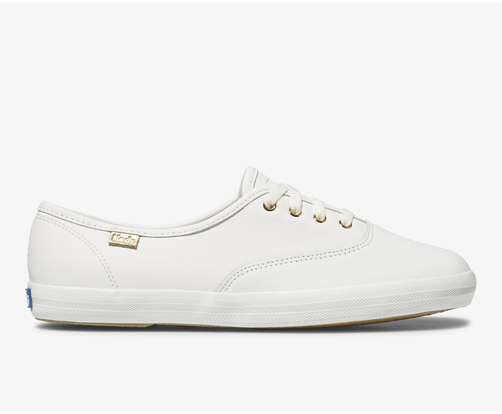 Basket Keds Femme Blanche - Champion Luxe Cuir - 963-AHPYRX